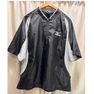 Mizuno Athletic 1/4 Zip Men's Short Sleeve Vented Windbreaker Pullover Large